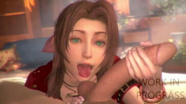 Aerith Gainsborough licking and handjob