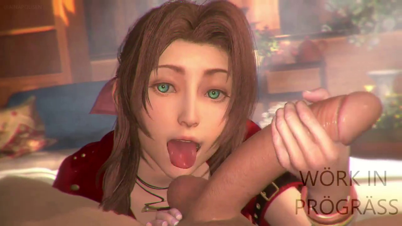 Aerith Gainsborough licking and handjob