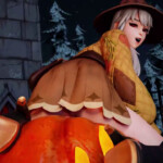 Lexa Hexbringer riding a pumpkin