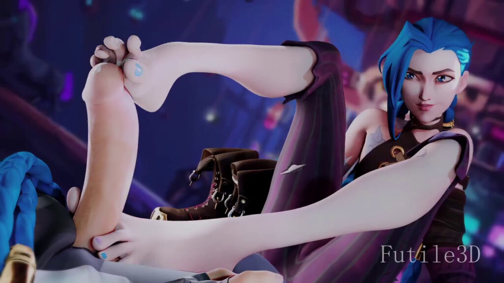Arcane Jinx footjob on the tip