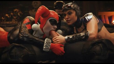 Batman threesome with Harley and Catwoman