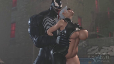 Black Cat gets fucked and creampied by Venom