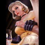 Formalwear Mercy giving a handjob