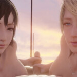 Kissing and handjob from Iris and Lunafreya