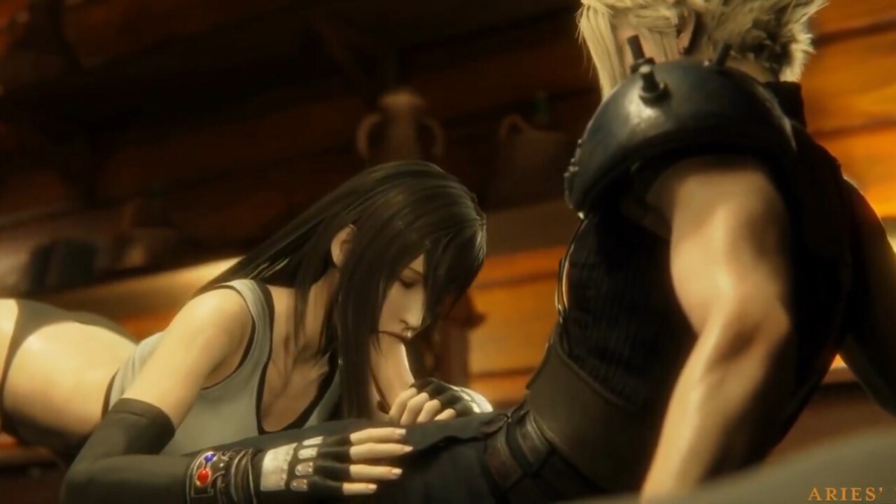 Tifa and Cloud in the cabin