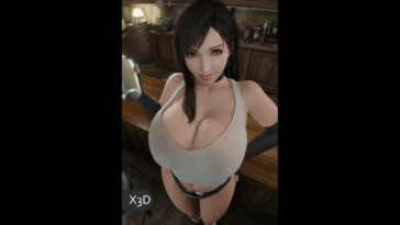 Tifa Lockhart making a drink