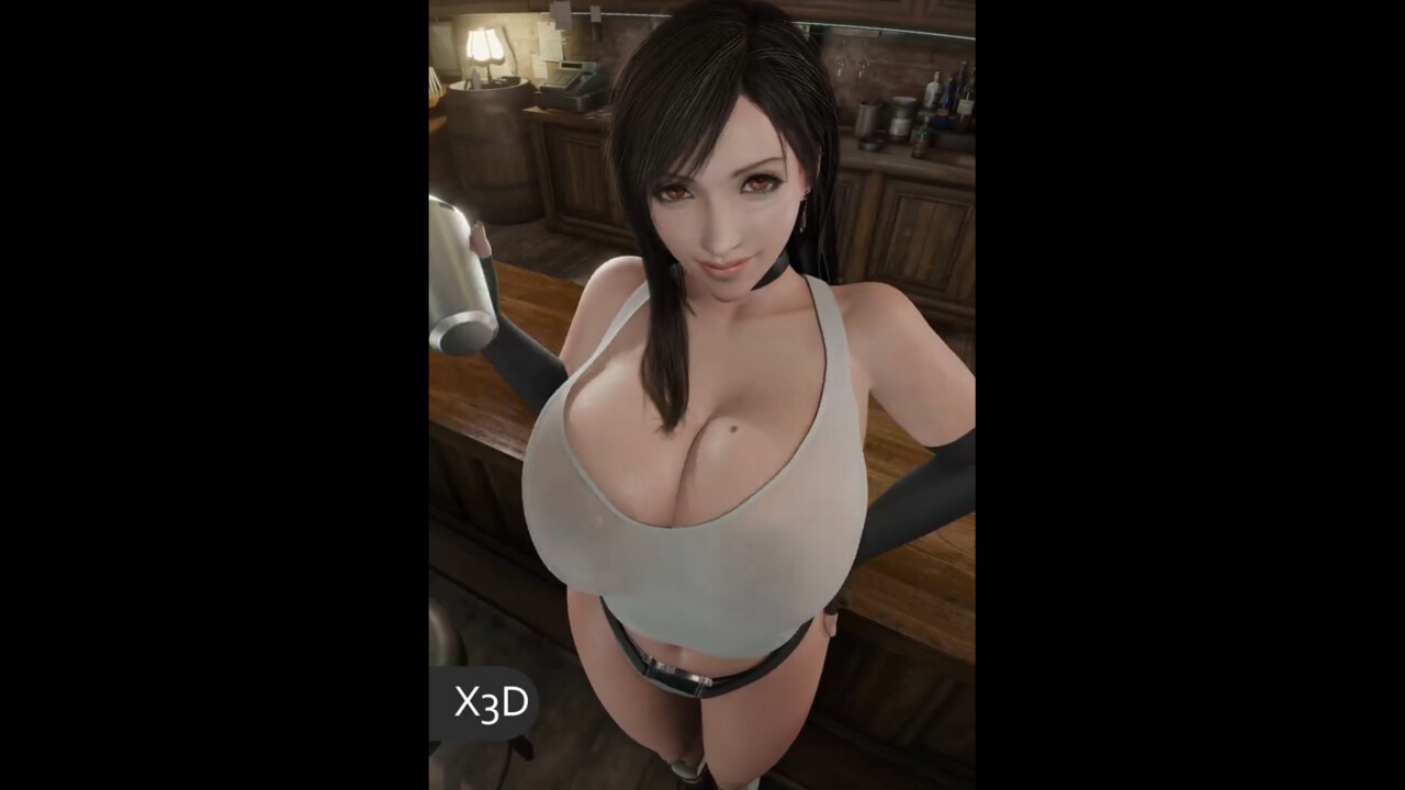 Tifa Lockhart making a drink