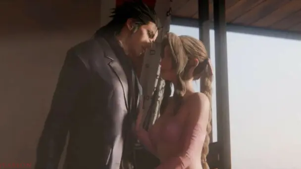 Aerith and Zack on Valentine's day
