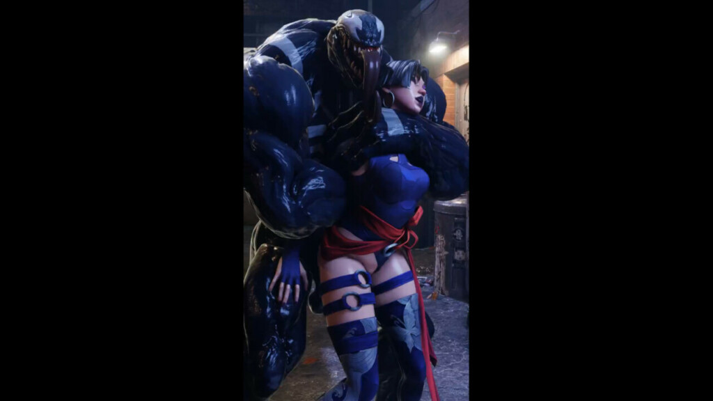 Venom taking Psylocke from behind