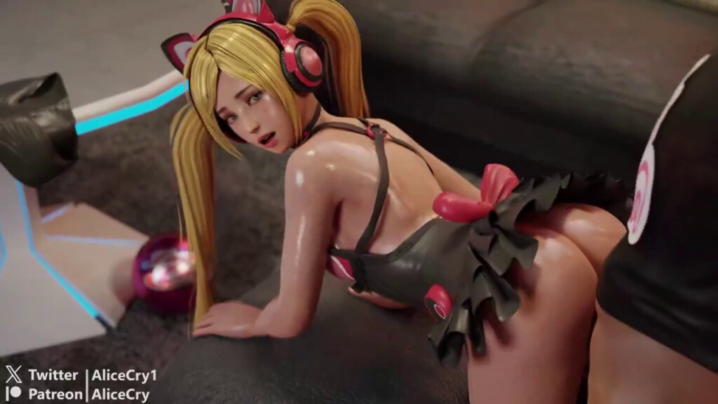 Lucky Chloe bent over