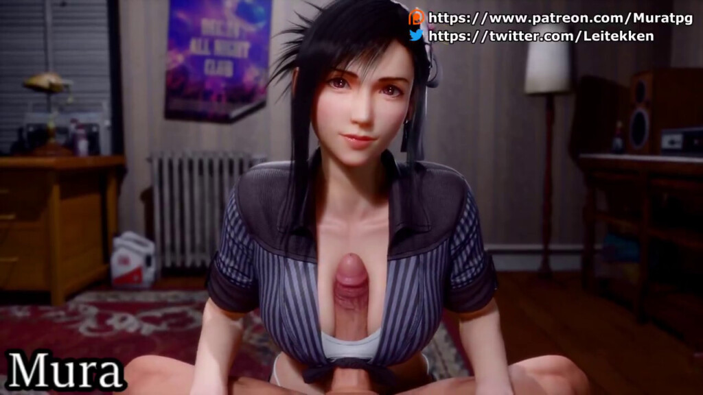 Tifa Lockhart clothed paizuri