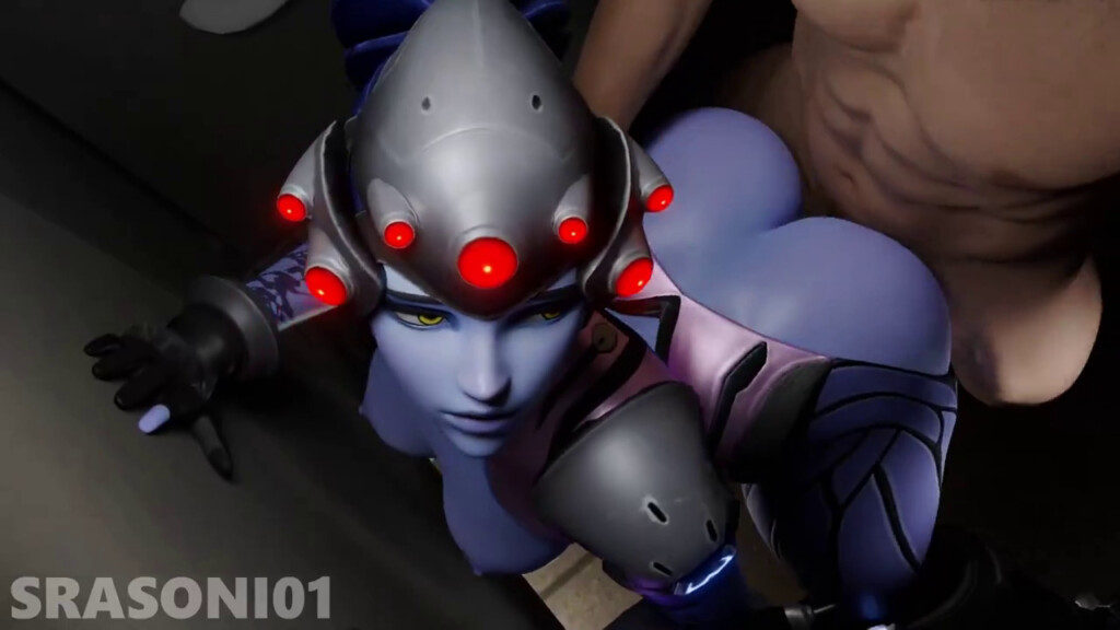 Widowmaker pinned against the wall