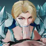 Emma Frost giving a good fellatio