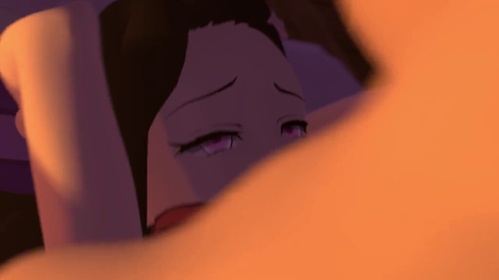 Nezuko in a cabin with Tanjiro