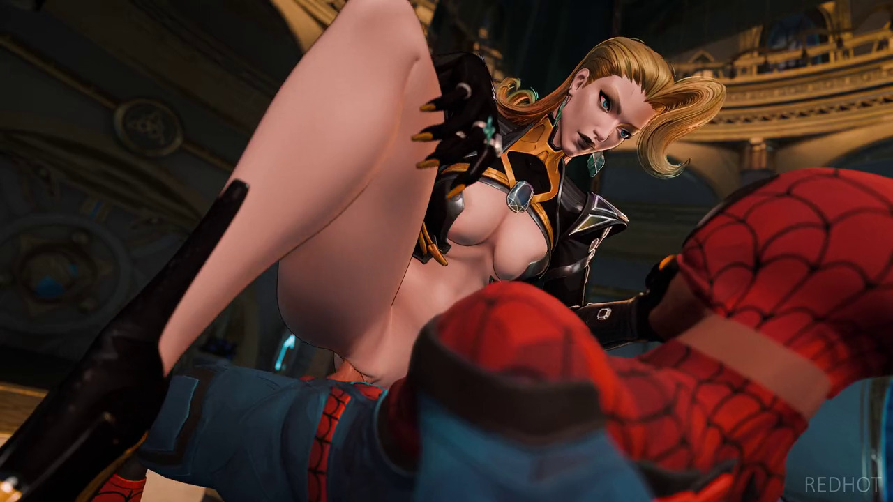 X-Revolution Emma Frost riding Spidey