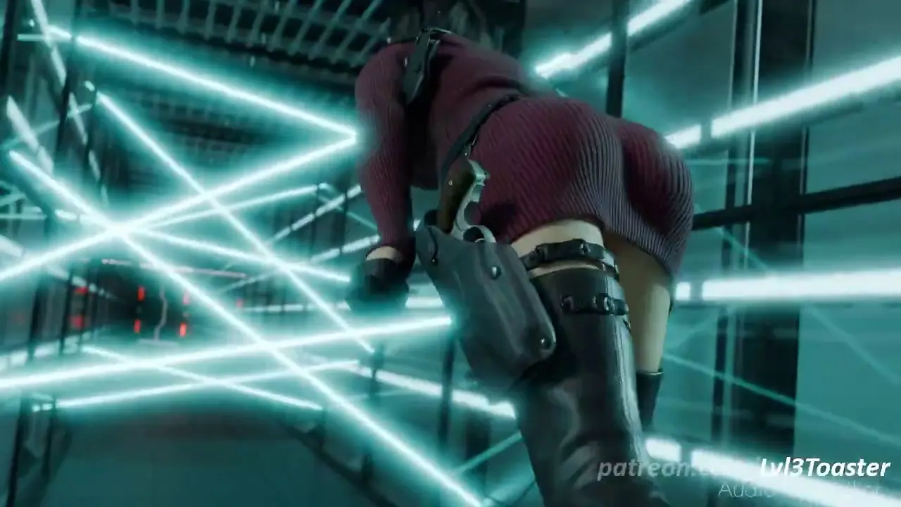 Ada Wong barely escapes the laser