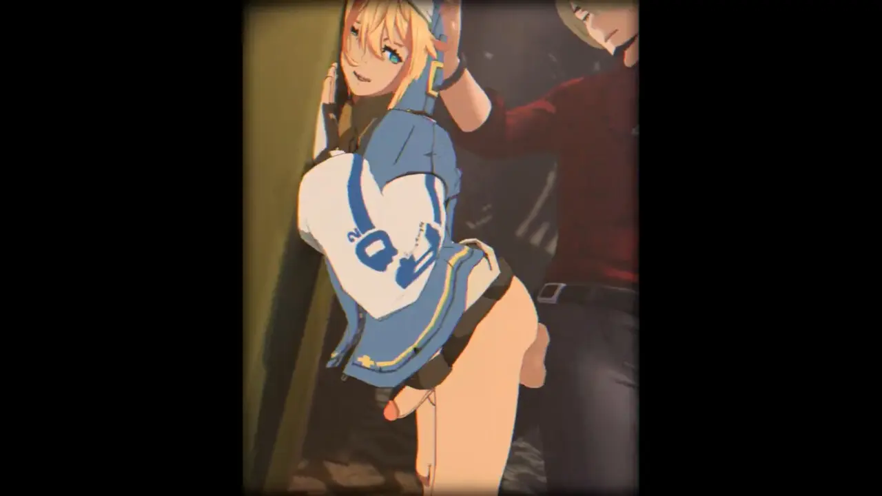 Femboy Bridget against the wall