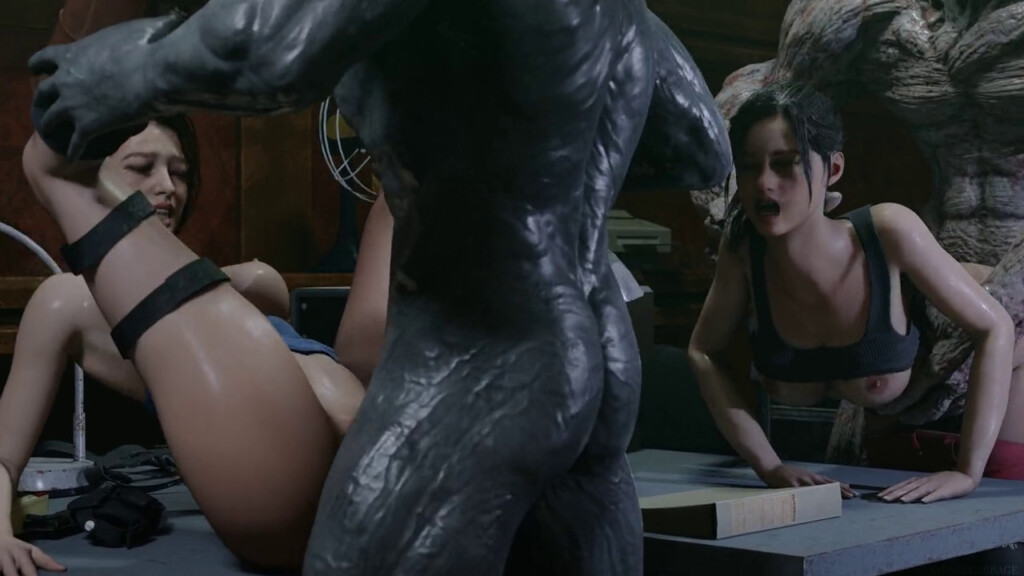 Jill and Claire fucked by Tyrants
