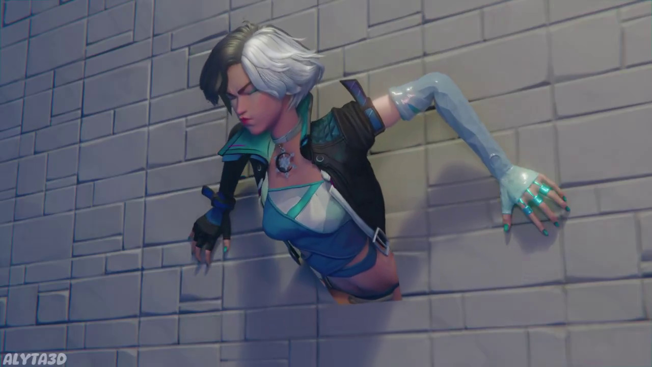 Luna Snow got stuck in the wall