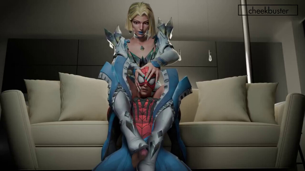 Emma giving Spidey a bootjob
