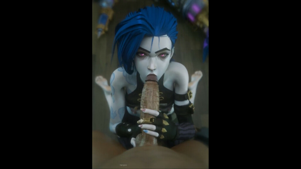 Jinx sucking the tip and handjob