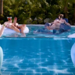 Mei, Futa Ashe, Widowmaker and Brigitte chilling in the pool
