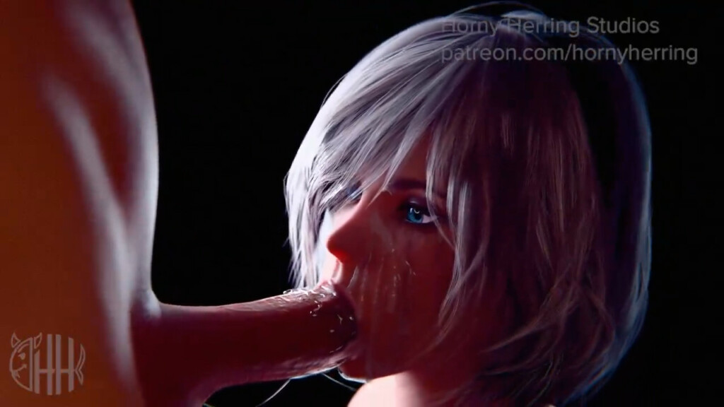 A messy 2B sucking