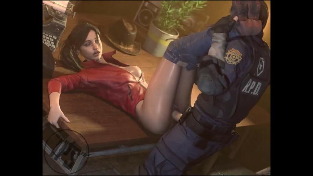 Claire taking a break with Leon