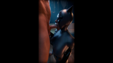 Catwoman giving a fellatio