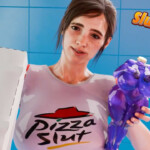 Ellie in Pizza Slut commercial