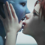 Femshep sucking Liara's tongue