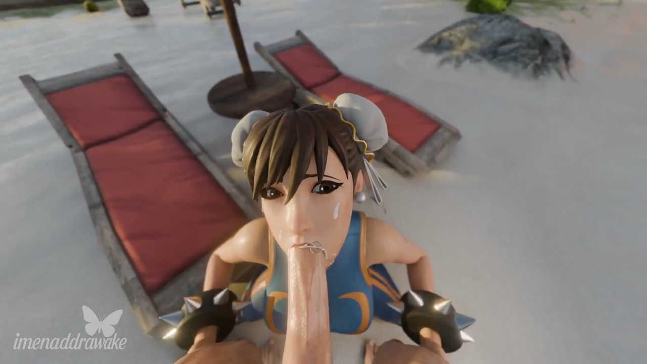 Chun-li sucking on the beach