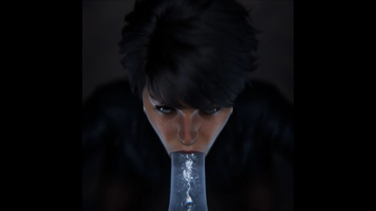 Kara practicing her throating skill