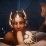 Symmetra giving a fellatio