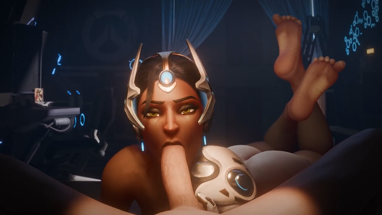 Symmetra giving a fellatio