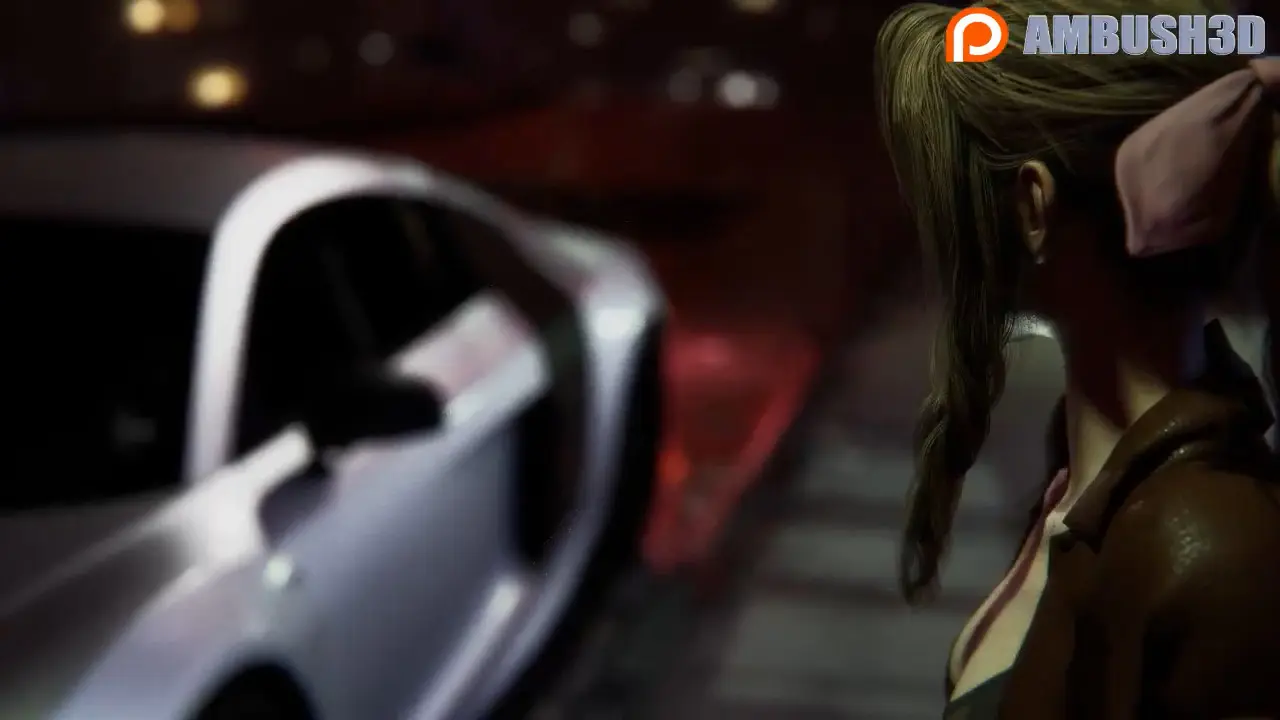 Aerith working late at night