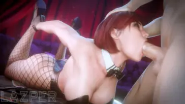 Bunny girl Femshep face fucked