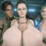 Busty Resident evil girls paizuri cumshot