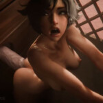 Luna Snow using the Futa Hela gloryhole