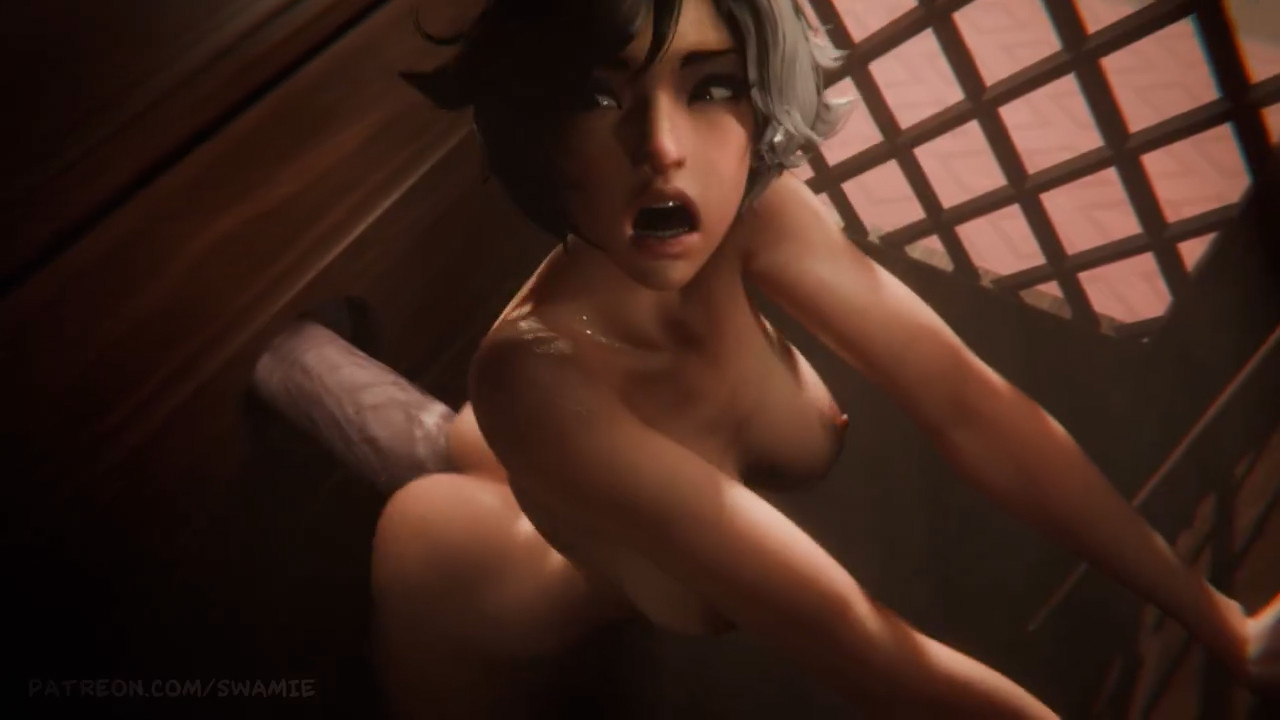 Luna Snow using the Futa Hela gloryhole
