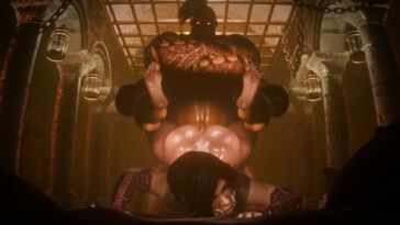 Mileena double penetrated by Goro