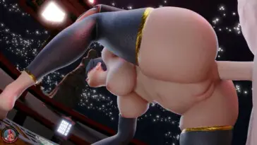 Nyotengu bending over for an anal