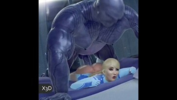 Thanos cumming in Samus Aran