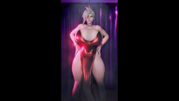 Busty Mercy bouncing her tits