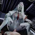 Cyberpunk night Elf cowgirl ride