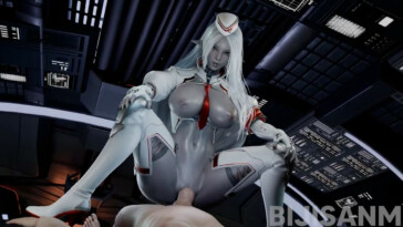 Cyberpunk night Elf cowgirl ride