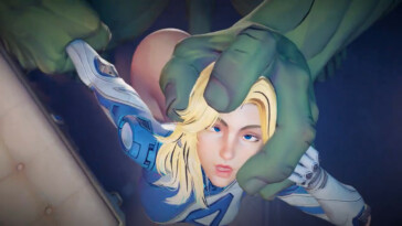 Invisible Woman smashed by the Hulk