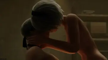 2B and 9S alone in the camp