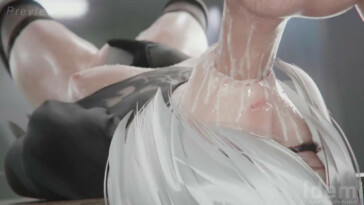 Yorha 2B sloppy fellatio