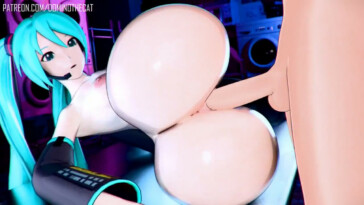 Hatsune Miku fucked on her side